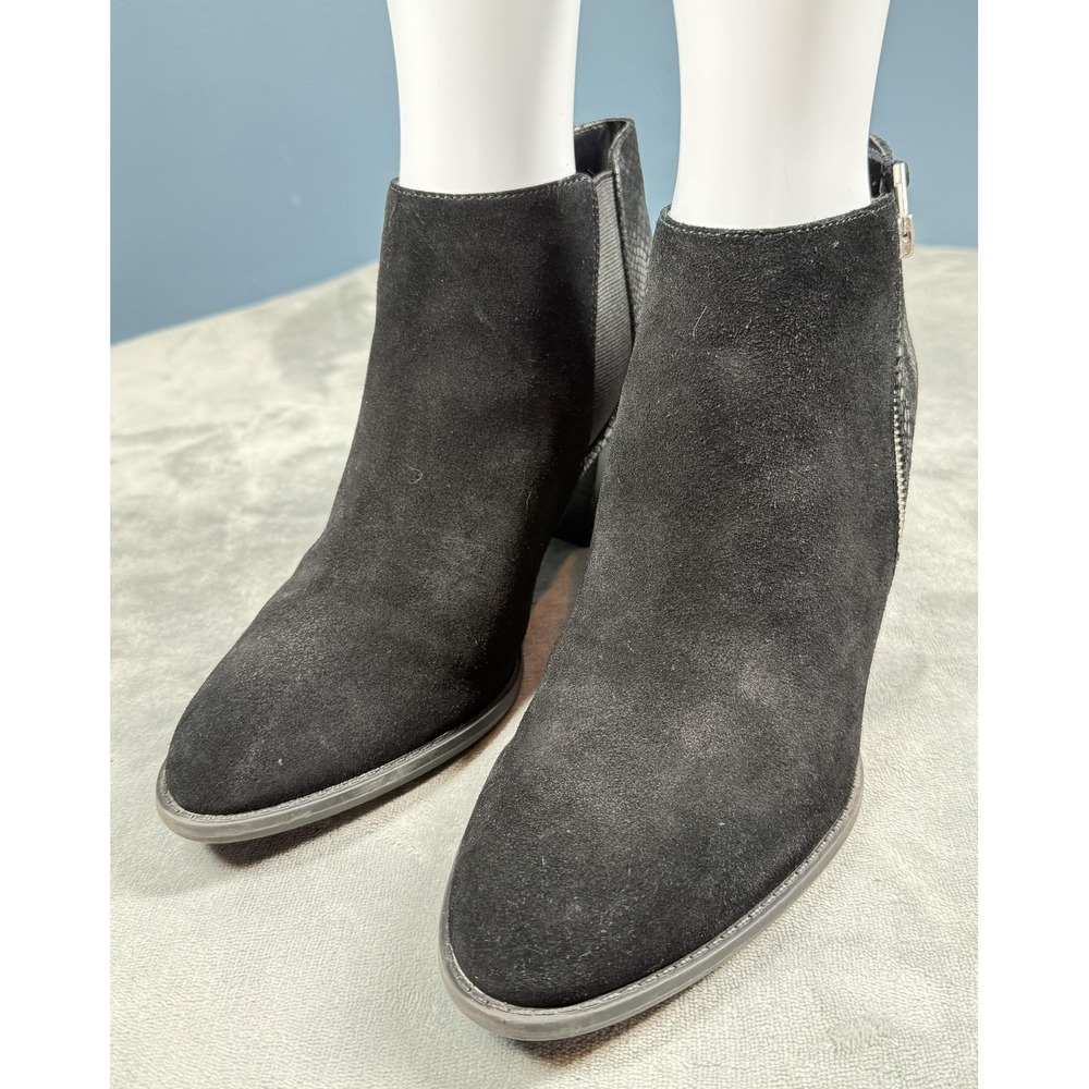 Vionic‎ Boots Womens Size 10 Black Leather Anne Ankle Booties Block Heel Zip
